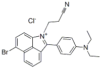 6-bromo-1-(2-cyanoethyl)-2-[4-(diethylamino)phenyl]benz[cd]indolium chloride Struktur