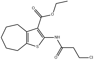 4H-CYCLOHEPTA[B]THIOPHENE-3-CARBOXYLIC ACID, 2-[(3-CHLORO-1-OXOPROPYL)AMINO]-5,6,7,8-TETRAHYDRO-, ETHYL ESTER price.