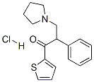 2-phenyl-3-pyrrolidin-1-yl-1-thiophen-2-yl-propan-1-one hydrochloride Struktur