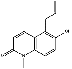 2(1H)-Quinolinone, 6-hydroxy-1-methyl-5-(2-propenyl)- (9CI) Struktur