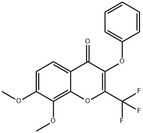 7,8-dimethoxy-3-phenoxy-2-(trifluoromethyl)-4H-chromen-4-one Struktur