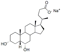 5-beta-Cholan-24-oic acid, 3-alpha,6-alpha-dihydroxy-, sodium salt Struktur