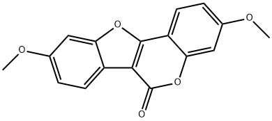 3,9-ジメトキシ-6H-ベンゾフロ[3,2-c][1]ベンゾピラン-6-オン 化學(xué)構(gòu)造式