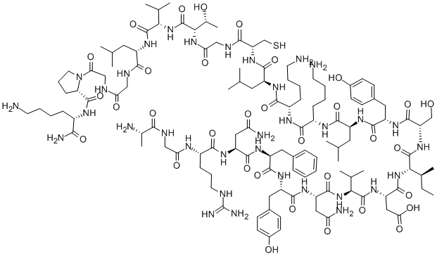 H-ALA-GLY-ARG-ASN-PHE-TYR-ASN-VAL-ASP-ILE-SER-TYR-LEU-LYS-LYS-LEU-CYS-GLY-THR-VAL-LEU-GLY-GLY-PRO-LYS-NH2 Struktur