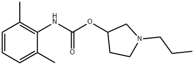 N-(2,6-Dimethylphenyl)carbamic acid 1-propyl-3-pyrrolidinyl ester Struktur