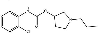 N-(2-Chloro-6-methylphenyl)carbamic acid 1-propyl-3-pyrrolidinyl ester Struktur