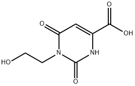 1,2,3,6-tetrahydro-1-(2-hydroxyethyl)-2,6-dioxopyrimidine-4-carboxylic acid Struktur