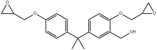 5-[1-methyl-1-[4-(oxiranylmethoxy)phenyl]ethyl]-2-(oxiranylmethoxy)benzyl alcohol  Struktur