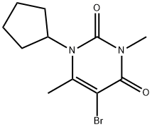 5-bromo-1-cyclopentyl-3,6-dimethyl-pyrimidine-2,4-dione Struktur