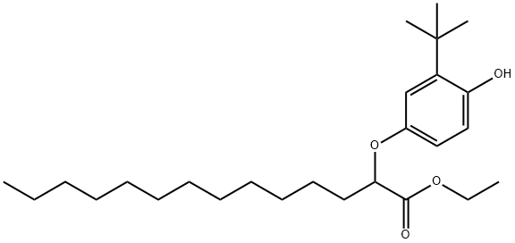 Ethyl 2-(3-tert-butyl-4-hydroxyphenoxy)tetradecanoate Struktur