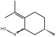 Cyclohexanone, 5-methyl-2-(1-methylethylidene)-, oxime, (5S)- (9CI) Struktur