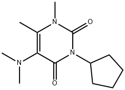 3-cyclopentyl-5-dimethylamino-1,6-dimethyl-pyrimidine-2,4-dione Struktur