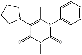 3,6-Dimethyl-1-phenyl-5-(1-pyrrolidinyl)pyrimidine-2,4(1H,3H)-dione Struktur