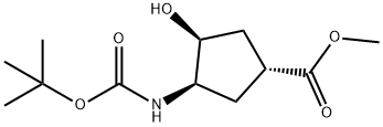 (1R,2S,4R)-N-BOC-1-AMINO-2-HYDROXYCYCLO-PENTANE-4-CARBOXYLIC ACID METHYL ESTER Struktur