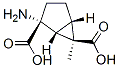 Bicyclo[3.1.0]hexane-2,6-dicarboxylic acid, 2-amino-6-methyl-, (1R,2R,5S,6R)- Struktur