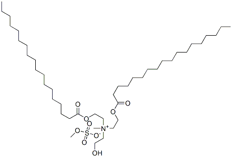 (2-hydroxyethyl)methylbis[2-[(1-oxooctadecyl)oxy]ethyl]ammonium methyl sulphate Struktur