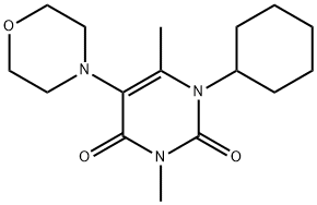 1-Cyclohexyl-3,6-dimethyl-5-morpholinouracil Struktur