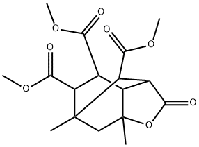 Octahydro-6,7a-dimethyl-2-oxo-3,6-methanobenzofuran-4,5,8-tricarboxylic acid trimethyl ester Struktur