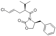 4-Benzyl-3-(5-chloro-2-isopropyl-pent-4-enoyl)-oxazolidin-2-one Struktur