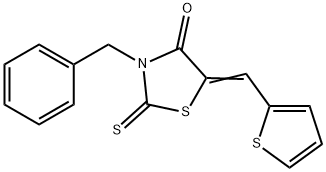 3-benzyl-5-(2-thienylmethylene)-2-thioxo-1,3-thiazolidin-4-one Struktur