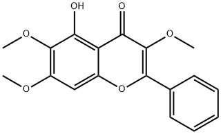 5-Hydroxy-3,6,7-trimethoxy-2-phenyl-4H-1-benzopyran-4-one Struktur