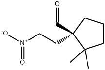 Cyclopentanecarboxaldehyde, 2,2-dimethyl-1-(2-nitroethyl)-, (1R)- (9CI) Struktur