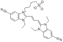 5,5'-DICYANO-3-(4-SULFOBUTYL)-1,1',3'-TRIETHYLIMIDACARBOCYANINE BETAINE Struktur