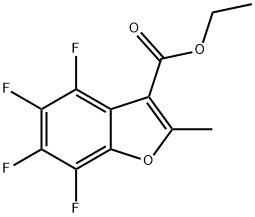 ETHYL 2-METHYL-4,5,6,7-TETRAFLUOROBENZOFURAN-3-CARBOXYLATE Struktur