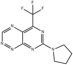 7-(1-Pyrrolidinyl)-5-(trifluoromethyl)pyrimido[5,4-e]-1,2,4-triazine Struktur