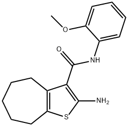 2-AMINO-N-(2-METHOXYPHENYL)-5,6,7,8-TETRAHYDRO-4H-CYCLOHEPTA[B]THIOPHENE-3-CARBOXAMIDE Struktur