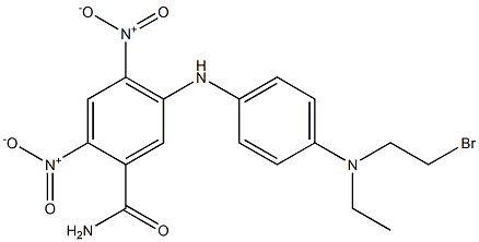 5-[[4-(2-bromoethyl-ethyl-amino)phenyl]amino]-2,4-dinitro-benzamide Struktur