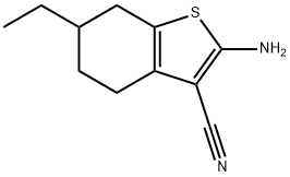 2-amino-6-ethyl-4,5,6,7-tetrahydro-1-benzothiophene-3-carbonitrile(SALTDATA: FREE) Struktur