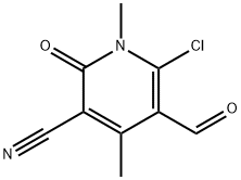 6-chloro-5-forMyl-1,2-dihydro-1,4-diMethyl-2-oxopyridine-3-carbonitrile Struktur