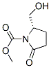 1-Pyrrolidinecarboxylic  acid,  2-(hydroxymethyl)-5-oxo-,  methyl  ester,  (2S)- Struktur