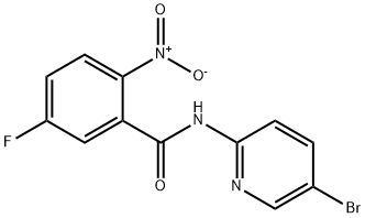 N-(5-bromo-2-pyridinyl)-(2-nitro)-5-fluorophenylcarboxamide Struktur