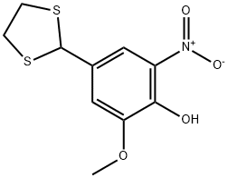 4-(1,3-dithiolan-2-yl)-2-methoxy-6-nitrobenzenol Struktur