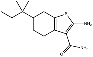 2-AMINO-6-(1,1-DIMETHYLPROPYL)-4,5,6,7-TETRAHYDRO-1-BENZOTHIOPHENE-3-CARBOXAMIDE Struktur