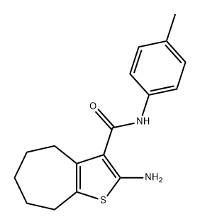 2-AMINO-N-(4-METHYLPHENYL)-5,6,7,8-TETRAHYDRO-4H-CYCLOHEPTA[B]THIOPHENE-3-CARBOXAMIDE Struktur