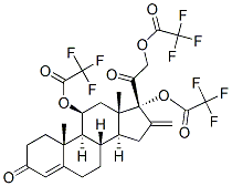 Pregn-4-ene-3,20-dione, 11beta,17,21-trihydroxy-16-methylene-, tris(tr ifluoroacetate) Struktur