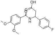 3-(3,4-DIMETHOXY-BENZOYLAMINO)-3-(4-FLUORO-PHENYL)-PROPIONIC ACID Struktur