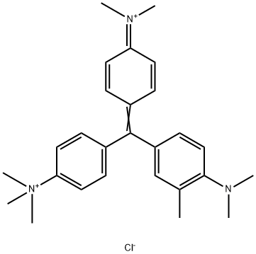 4-[[4-(dimethylamino)-m-tolyl][4-(dimethyliminio)cyclohexa-2,5-dien-1-ylidene]methyl]-N,N,N-trimethylanilinium dichloride Struktur