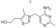 3-[(4-amino-2-methylpyrimidin-5-yl)methyl]-5-(2-hydroxyethyl)-4-methylthiazolium iodide Struktur