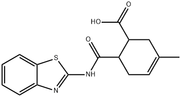 6-(BENZOTHIAZOL-2-YLCARBAMOYL)-3-METHYL-CYCLOHEX-3-ENECARBOXYLIC ACID Struktur