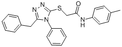 2-[(5-BENZYL-4-PHENYL-4H-1,2,4-TRIAZOL-3-YL)SULFANYL]-N-(4-METHYLPHENYL)ACETAMIDE Struktur