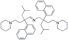 1-[5-Methyl-3-[N-[4-methyl-2-(1-naphtyl)-2-(2-piperidinoethyl)pentyl]iminomethyl]-3-(1-naphtyl)hexyl]piperidine Struktur