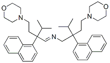 4-[4-Methyl-3-[N-[3-methyl-2-(2-morpholinoethyl)-2-(1-naphtyl)butyl]formimidoyl]-3-(1-naphtyl)pentyl]morpholine Struktur