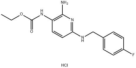 ethyl 2-amino-6-[[p-fluorobenzyl]amino]pyridine-3-carbamate monohydrochloride Struktur