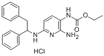 ethyl [2-amino-6-[(1,2-diphenylethyl)amino]pyridin-3-yl]carbamate monohydrochloride Struktur