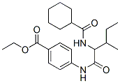 Benzoic acid, 4-[[2-[(cyclohexylcarbonyl)amino]-3-methyl-1-oxopentyl]amino]-, ethyl ester (9CI) Struktur