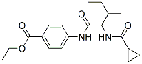 Benzoic acid, 4-[[2-[(cyclopropylcarbonyl)amino]-3-methyl-1-oxopentyl]amino]-, ethyl ester (9CI) Struktur